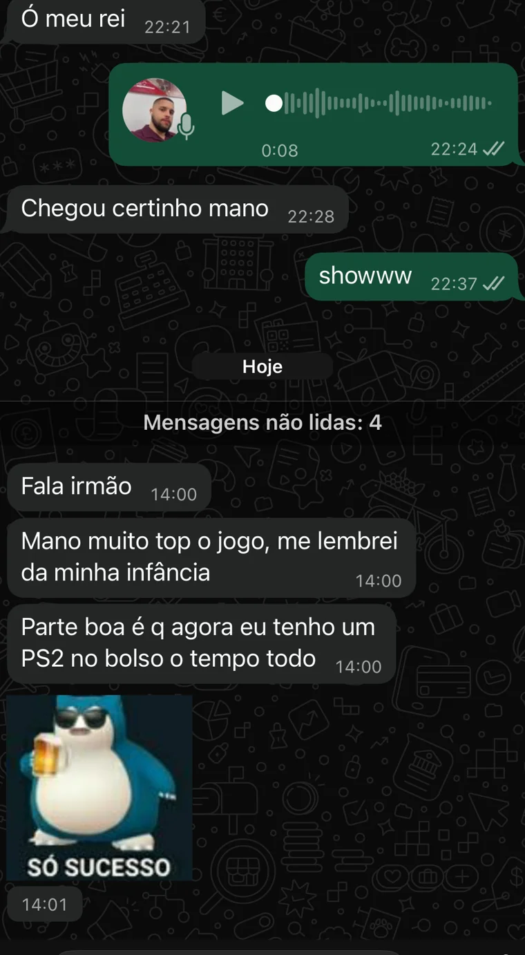 Print de uma avaliação enviada por cliente da HIGH GAMES